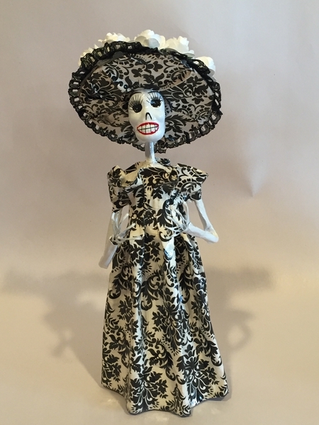 Elegant Paper Mache Catrina With Hat S Catrinas