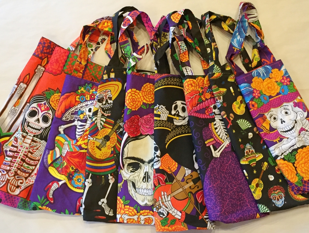 Gothic Day of the Dead small fabric frame clutch makeup bag handbag purse