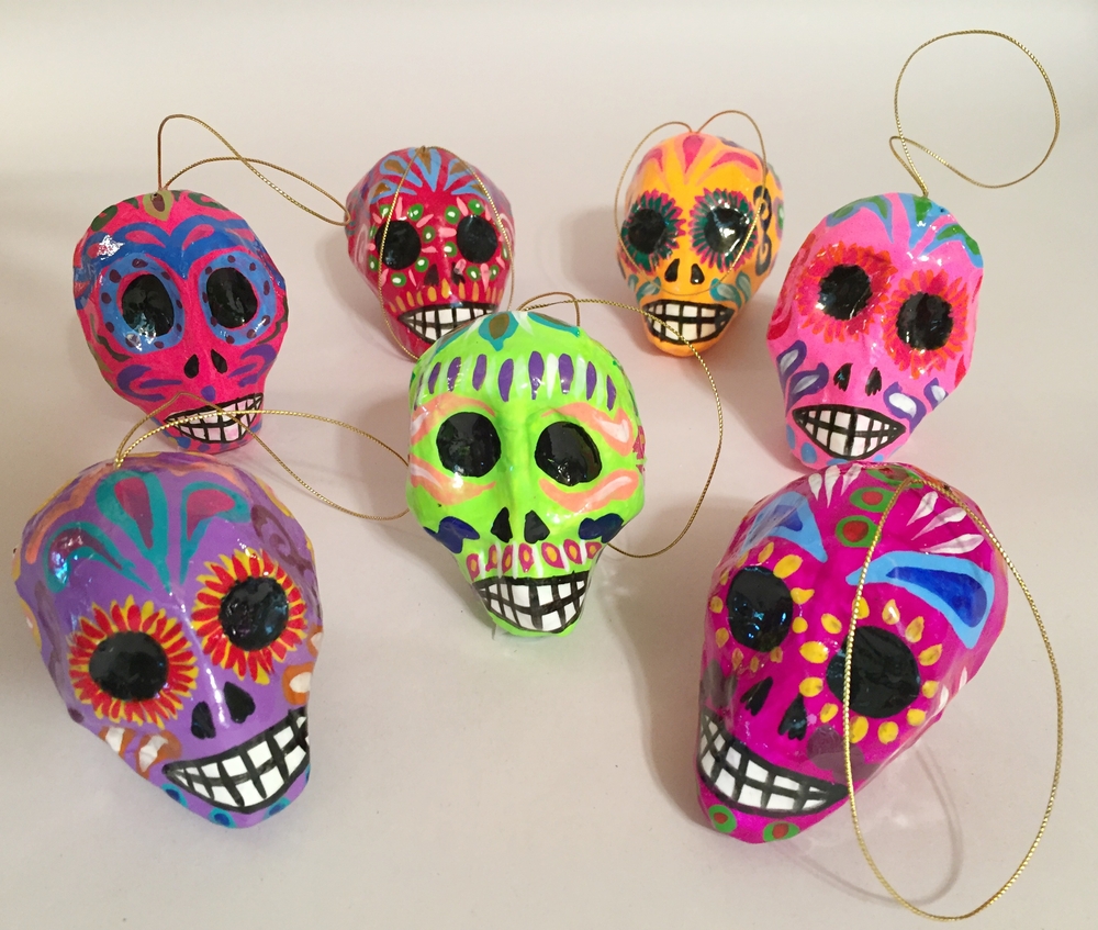 Colorful Calaverita | Day of the Dead Ornaments, Paper Mache