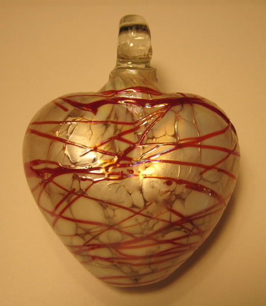 Red Webbed Blown Glass Heart | Blown Glass Hearts