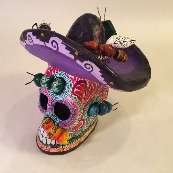 Skull with Sombrero | Day of the Dead Clay Work