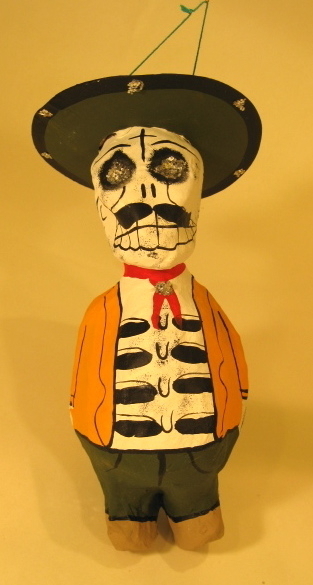 Pancho Calavera, S/2 | Day of the Dead Ornaments, Paper Mache