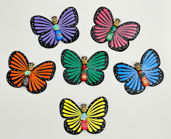 Frida Calavera Butterfly with Parrots or Flower, S/6 |  New Arrivals