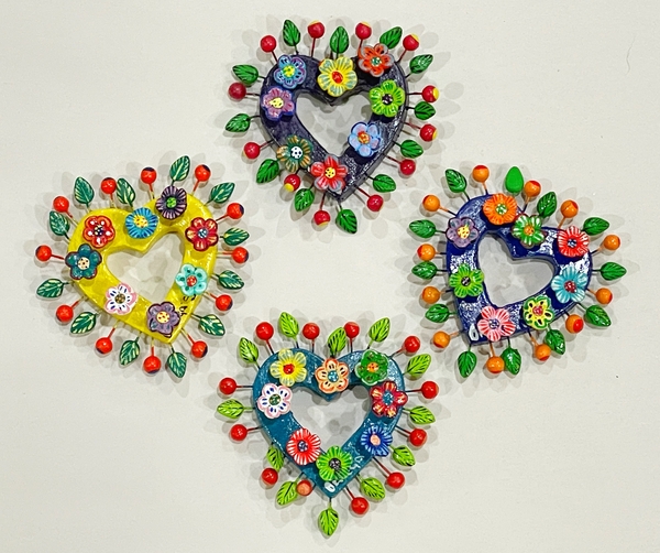 Hollow Heart with Flowers, Small | Ortega's Folk Art