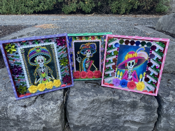 Kitschy Catrina Nicho, S/2 | Day of the Dead Nichos and Tin Designs