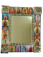 Image Tin Mirror with Guadalupe Tiles, S/2