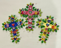 Image Cross with Flowers, S/2